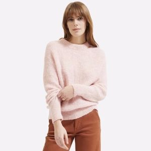 EVERLANE The Oversized Alpaca Crew Pink Sweater